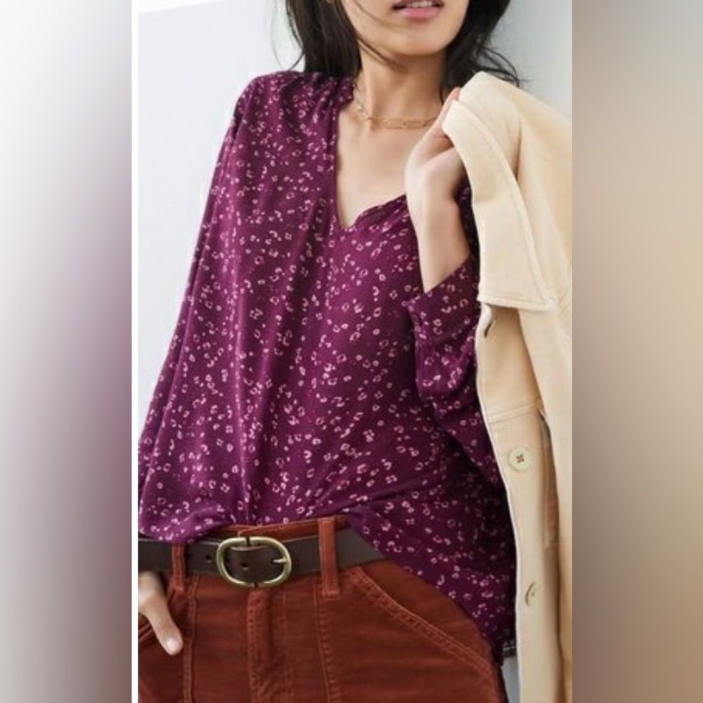 Anthropologie Cloth & Stone Jinna Ruffled Blouse